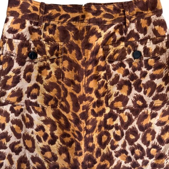 Kate Spade Panthera Brown and Orange Leopard Midi Skirt Size 8 - Picture 8 of 13